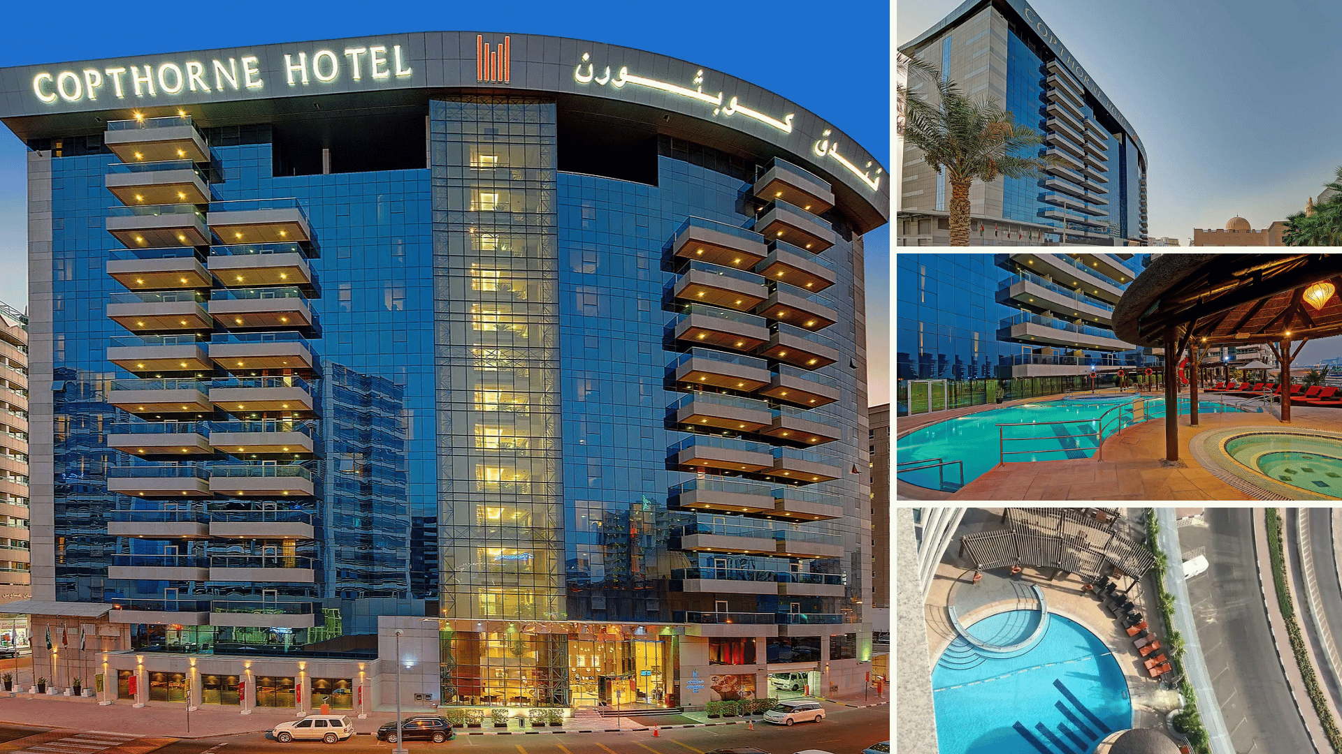 Copthorne Hotel Dubai épülete több nézetből