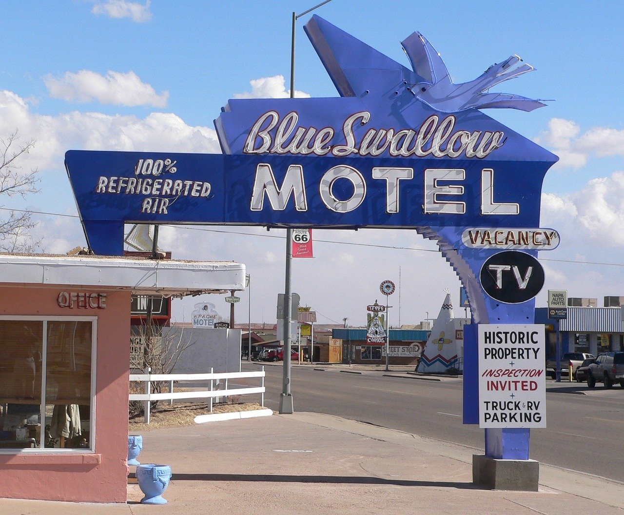 route 66 tucumcari blue swallow kék fecske motel új-mexikó new mexico